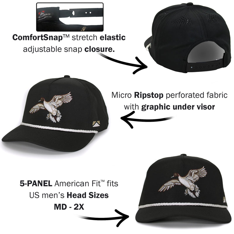 Paramount Outdoors Hat 5-Panel Throwback Fly Fishing Trucker hat with Quick Dry Fabric and Stretch Comfort Snapback