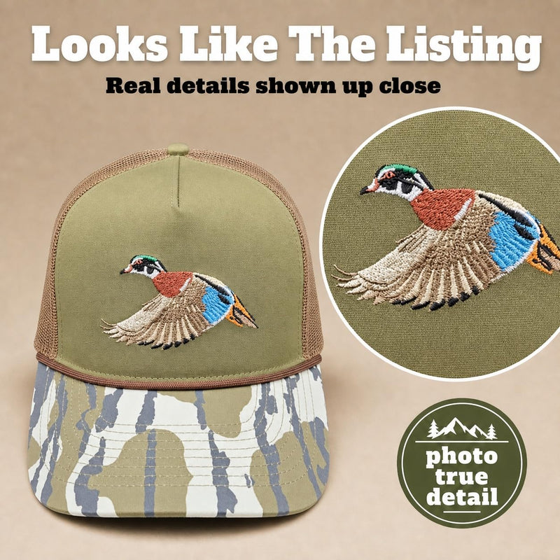 Wild Brims Hats, Wood Duck, Bark Camo, Dark Olive, Mesh Back