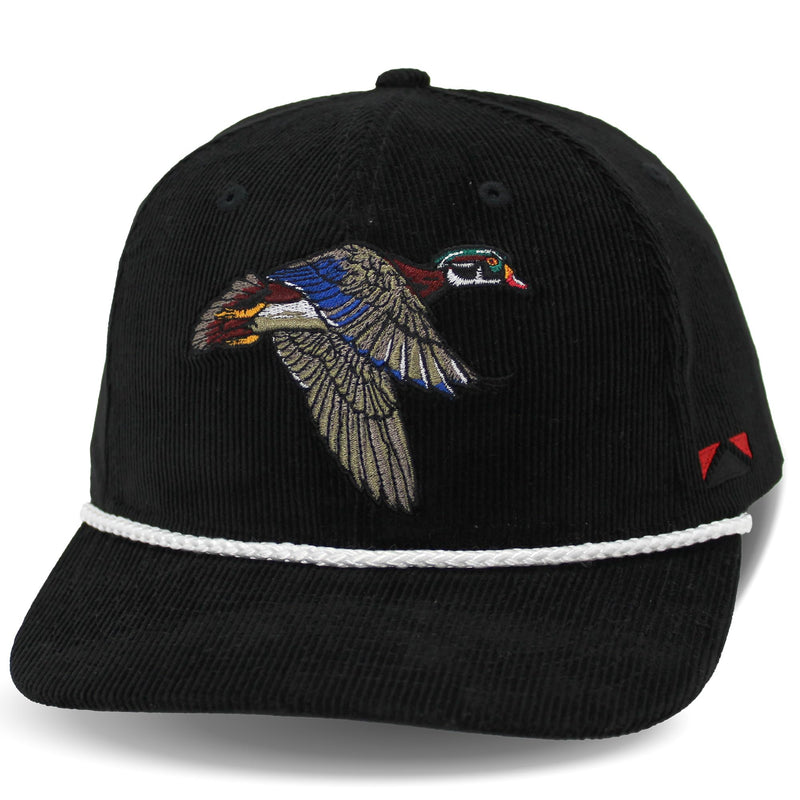 Paramount Outdoors Corduroy Hat Comfort Snapback Retro Waterfowl Snow Goose Hunting Cap (White Corduroy- OSFA)