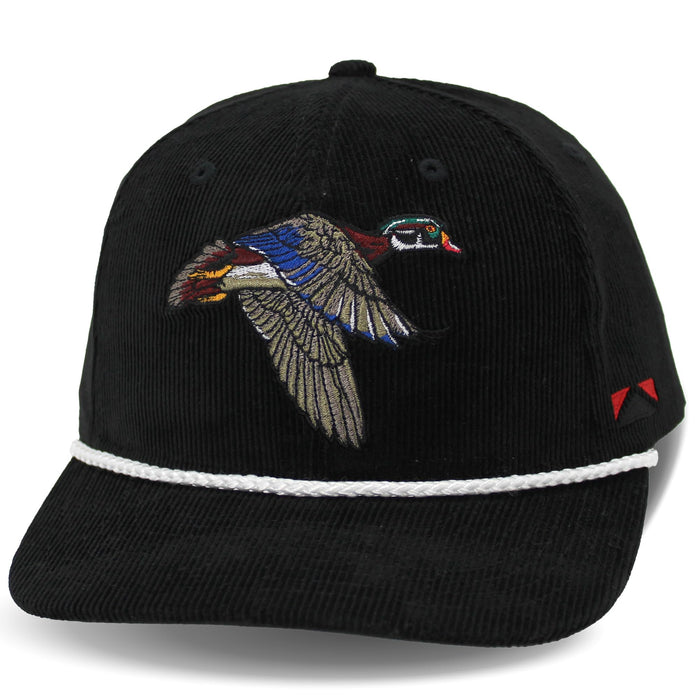 Paramount Outdoors Corduroy Hat Comfort Snapback Retro Waterfowl Snow Goose Hunting Cap (White Corduroy- OSFA)
