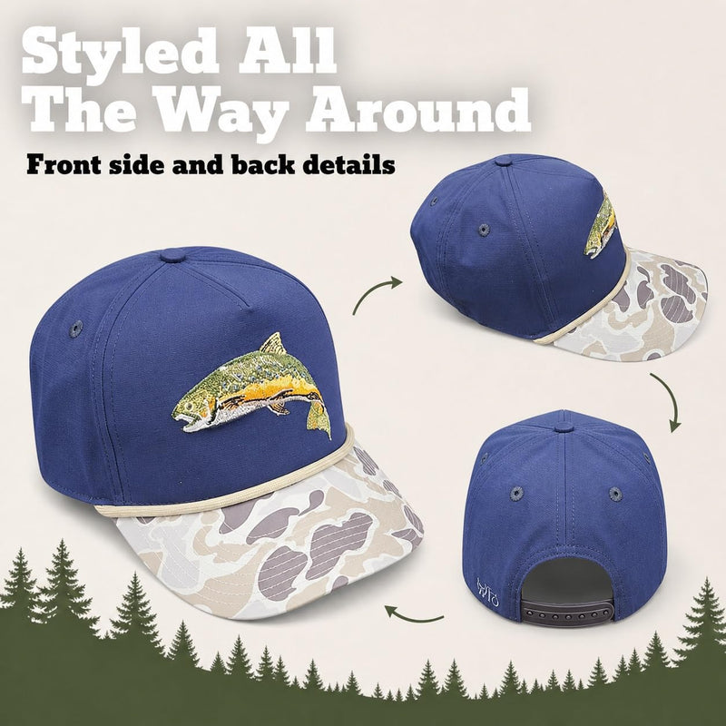 Wild Brims Hats, Brook Trout Light Camo, Navy