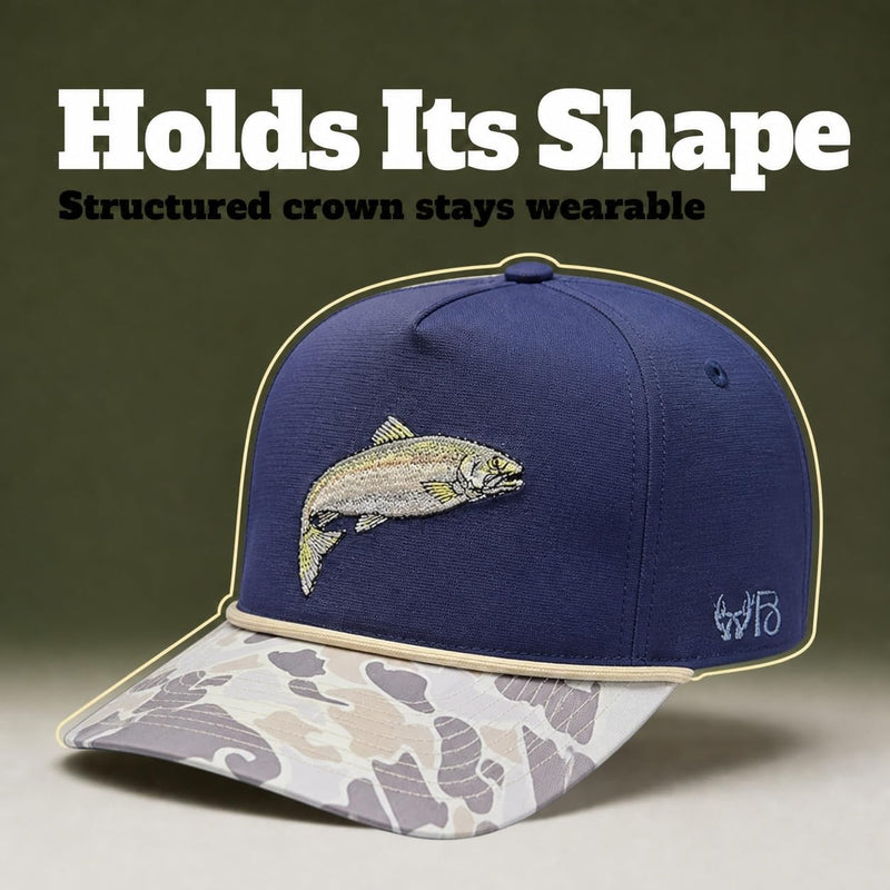 Wild Brims Hats, Rainbow Trout Light Camo, Navy