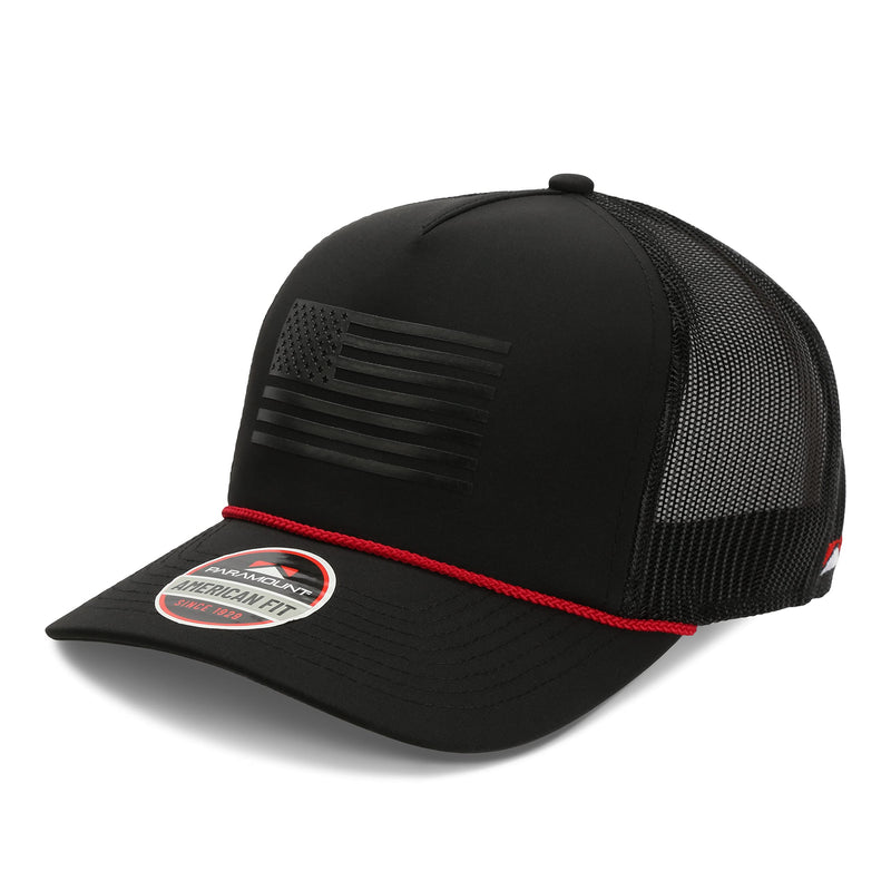 Paramount Outdoors American Flag Performance Ripstop American Fit US Patriotic Cap Fits Head Sizes MD - XX (Red White Blue)