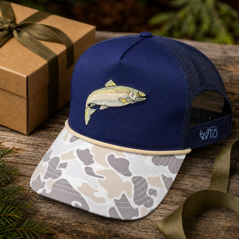 Wild Brims Hats, Rainbow Trout Light Camo, Navy