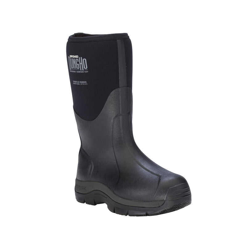 Dryshod Dungho Mid Farming Work Boots | Waterproof | Slip Resistant | Rubber | Black