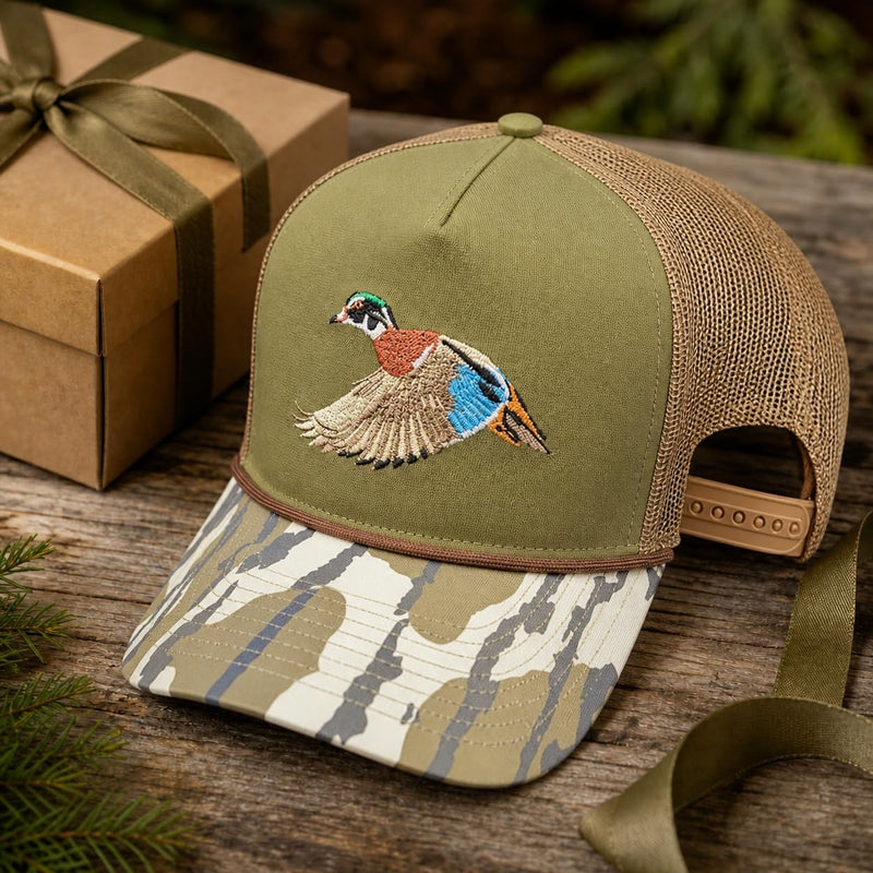 Wild Brims Hats, Wood Duck, Bark Camo, Dark Olive, Mesh Back