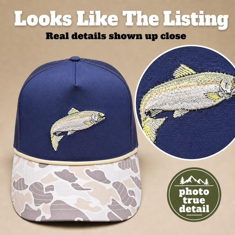 Wild Brims Hats, Rainbow Trout Light Camo, Navy