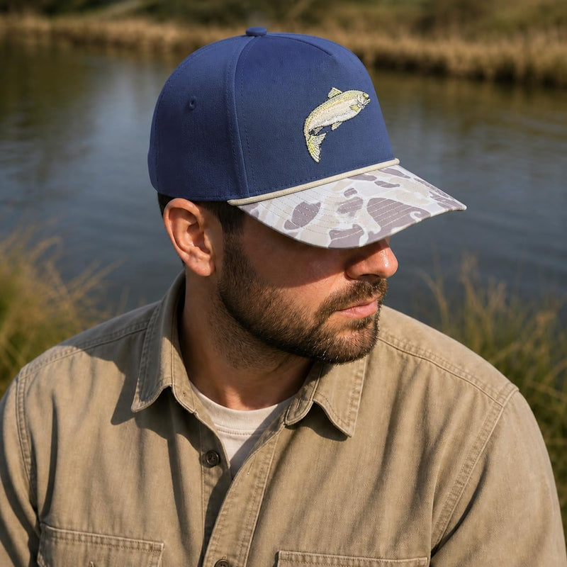 Wild Brims Hats, Rainbow Trout Light Camo, Navy