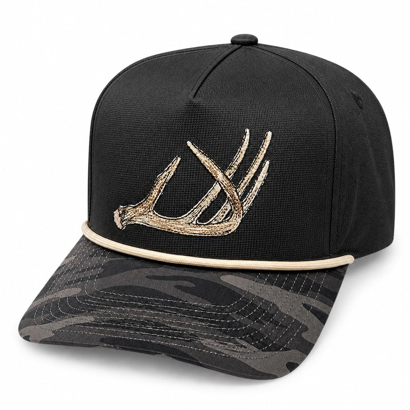 Wild Brims Hats, Deer Antler Black Camo, Black