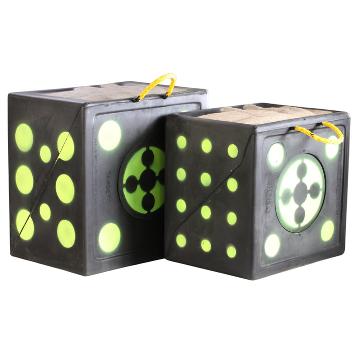 Rinehart RhinoBlock Target | 6-Sided Block Archery Target with High-Visibility Dots | Broadhead Compatible | Durable Self-Healing Foam | Made in USA