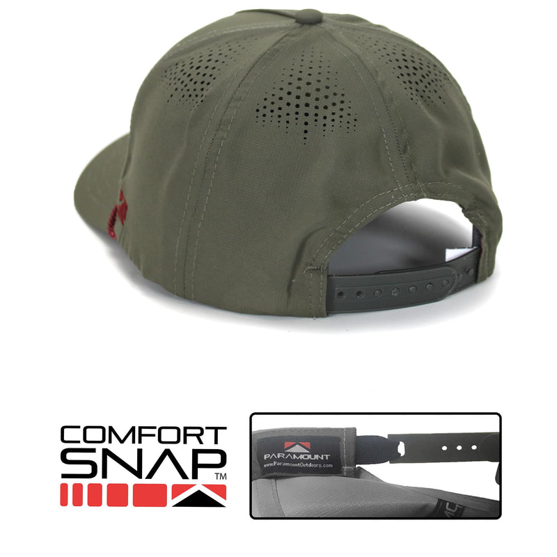 Paramount Outdoors Hat 5-Panel Throwback Fly Fishing Trucker hat with Quick Dry Fabric and Stretch Comfort Snapback
