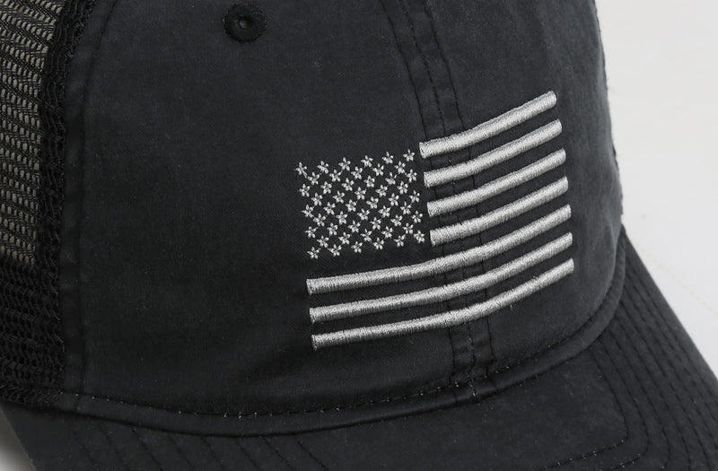 Paramount Outdoors Waxed Cloth American Flag Cap American Fit US Flag Cap Fits Head Size MD - 2X (Brown)