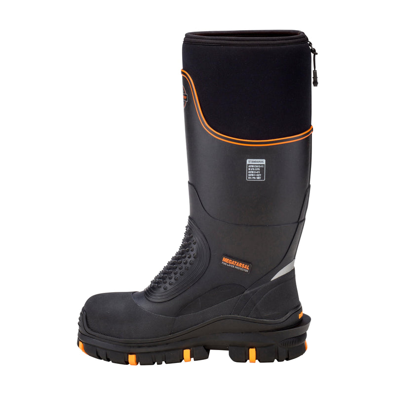 Dryshod Men's Megatar Met Guard Steel Toe Work Boot | Rubber | Waterproof | Insulated | Black | Size 11