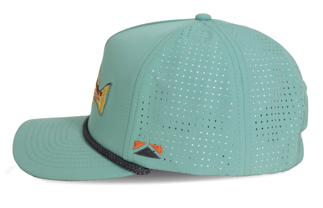 Paramount Outdoors Hat 5-Panel Throwback Fly Fishing Trucker hat with Quick Dry Fabric and Stretch Comfort Snapback