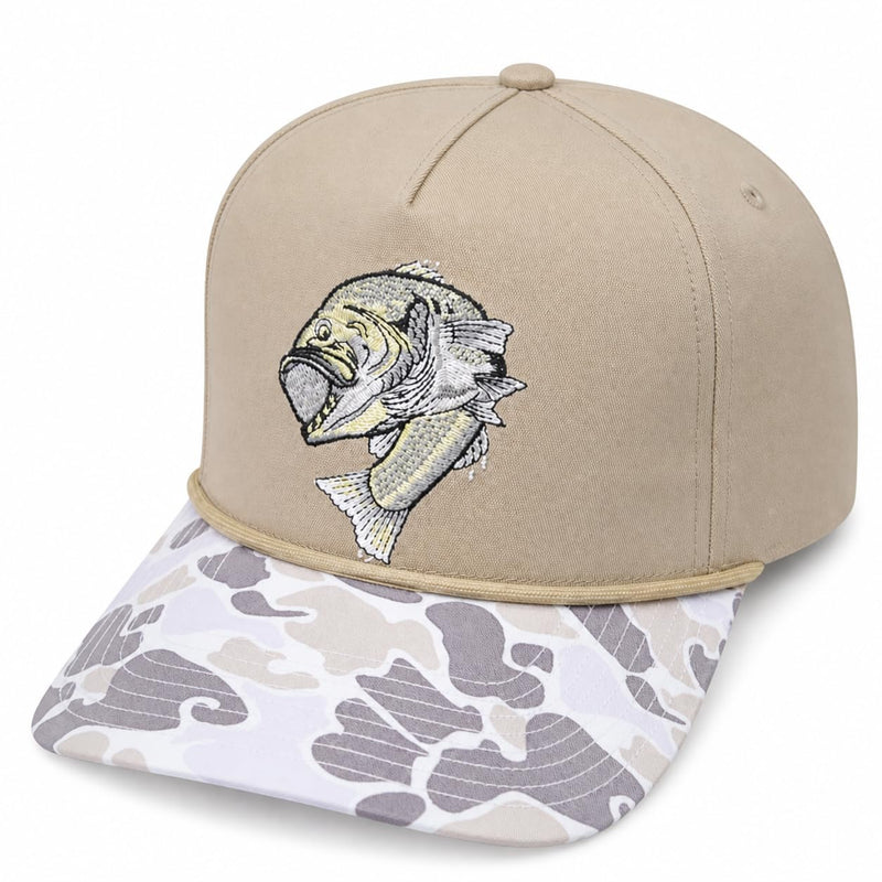 Wild Brims Hats, Largemouth Bass Light Camo, Khaki
