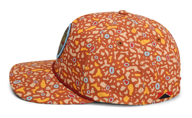 Paramount Outdoors Dead Drift Fly Fishing Patch 5-Panel Vintage Trucker Rope Cap, Fly Fishing Cap