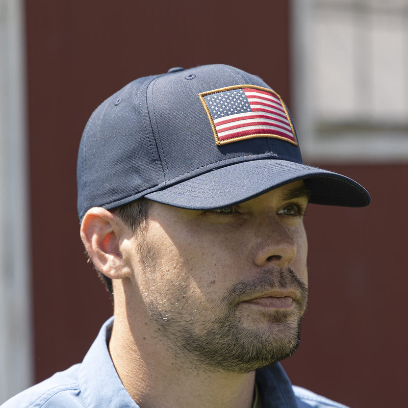 Paramount Outdoors American Flag Performance Ripstop American Fit US Patriotic Cap Fits Head Sizes MD - XX (Red White Blue)