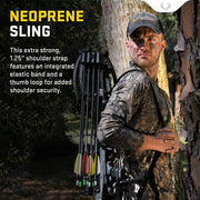 TenPoint neoprene sling on the shoulder