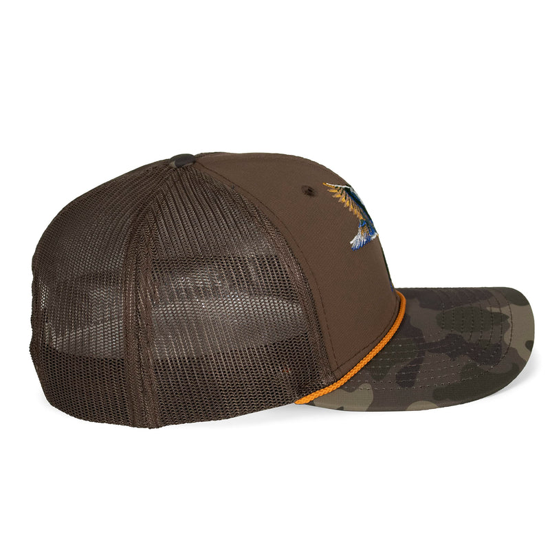 Paramount Outdoors Hat 5-Panel Throwback Fly Fishing Trucker hat with Quick Dry Fabric and Stretch Comfort Snapback