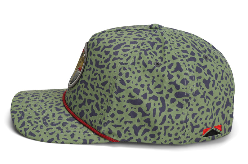 Paramount Outdoors Dead Drift Fly Fishing Patch 5-Panel Vintage Trucker Rope Cap, Fly Fishing Cap
