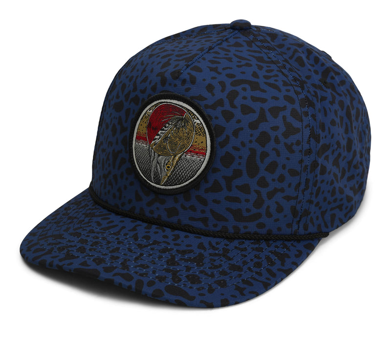 Paramount Outdoors Dead Drift Fly Fishing Patch 5-Panel Vintage Trucker Rope Cap, Fly Fishing Cap