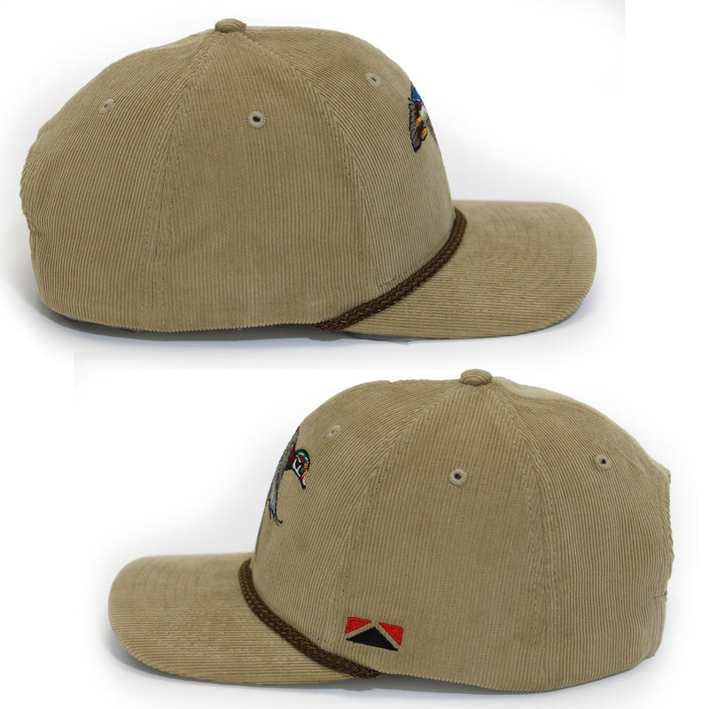Paramount Outdoors Corduroy Hat Comfort Snapback Retro Waterfowl Snow Goose Hunting Cap (White Corduroy- OSFA)