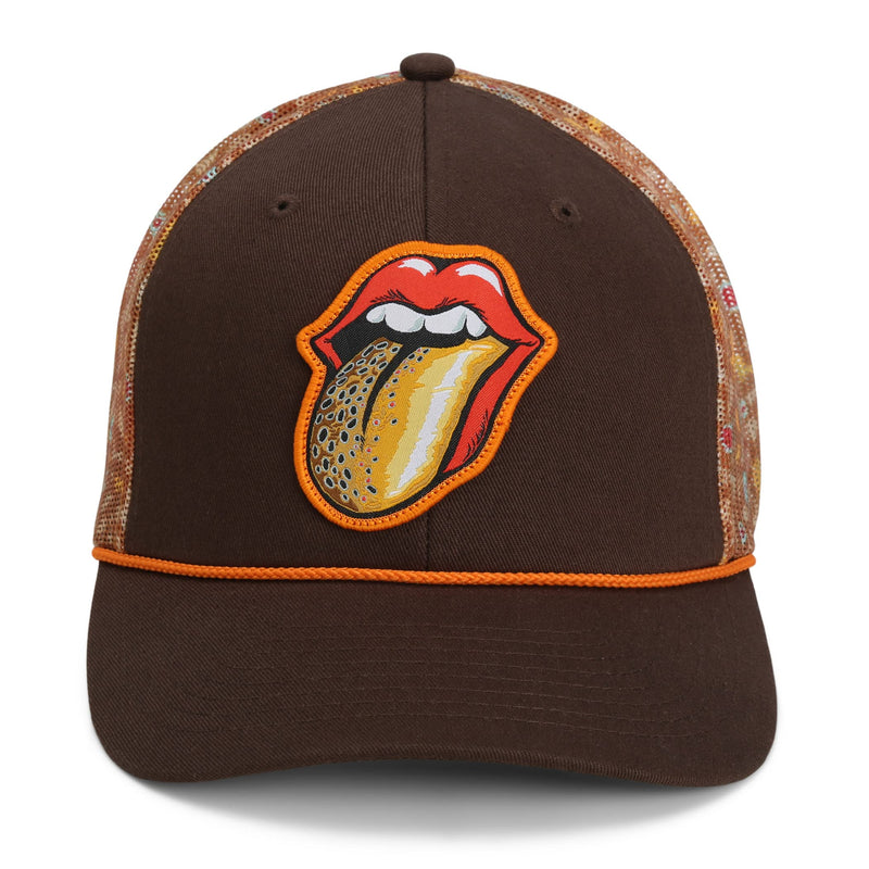 Paramount Outdoors Trout Tongue Fly Fishing Brown Trout 6-Panel Rope Cap Fly Fishing Cap (Brown)