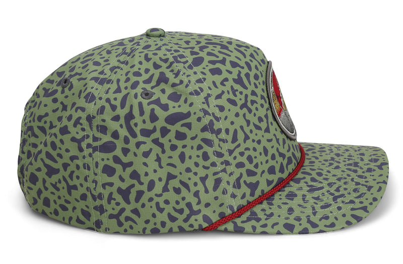 Paramount Outdoors Dead Drift Fly Fishing Patch 5-Panel Vintage Trucker Rope Cap, Fly Fishing Cap