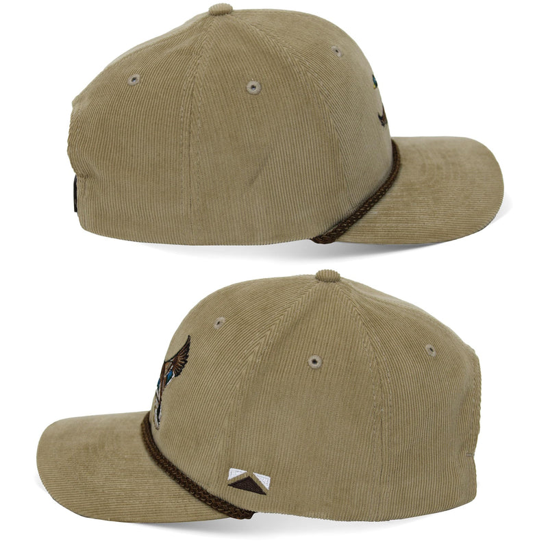 Paramount Outdoors Corduroy Hat Comfort Snapback Retro Waterfowl Snow Goose Hunting Cap (White Corduroy- OSFA)