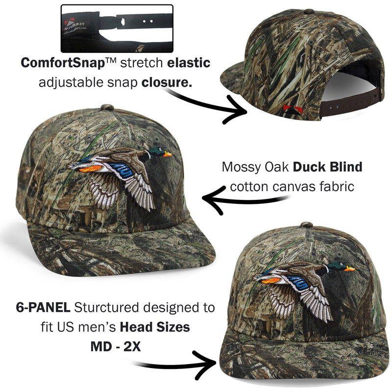 Paramount Outdoors Turkey Feather Bottomland Mesh Back Comfort Snap Snapback, Turkey Hunting Cap
