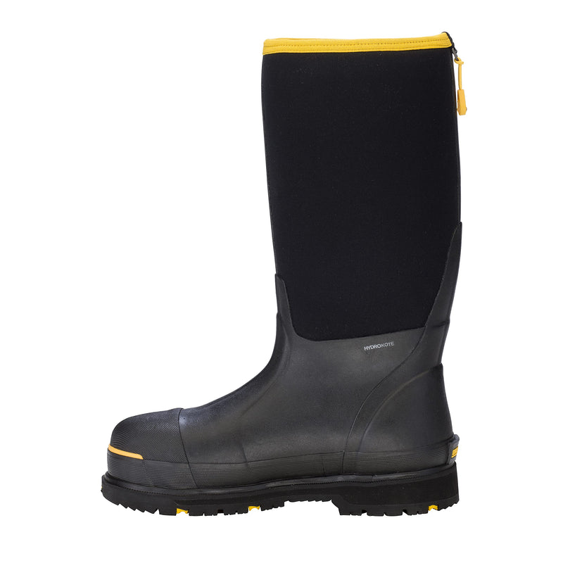 Dryshod Mens Slip Resistant Steel-Toe Work Safety Shoes |Waterproof | Rubber | Black | Size 10