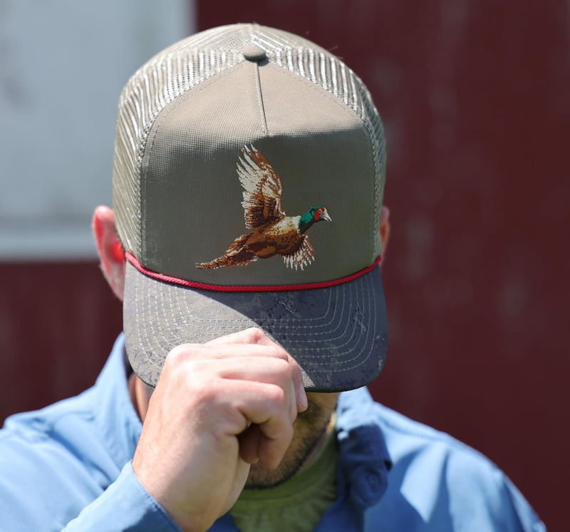 Paramount Outdoors Upland Pheaseant Trucker Hat for Men Meshback Ringneck Rope Cap