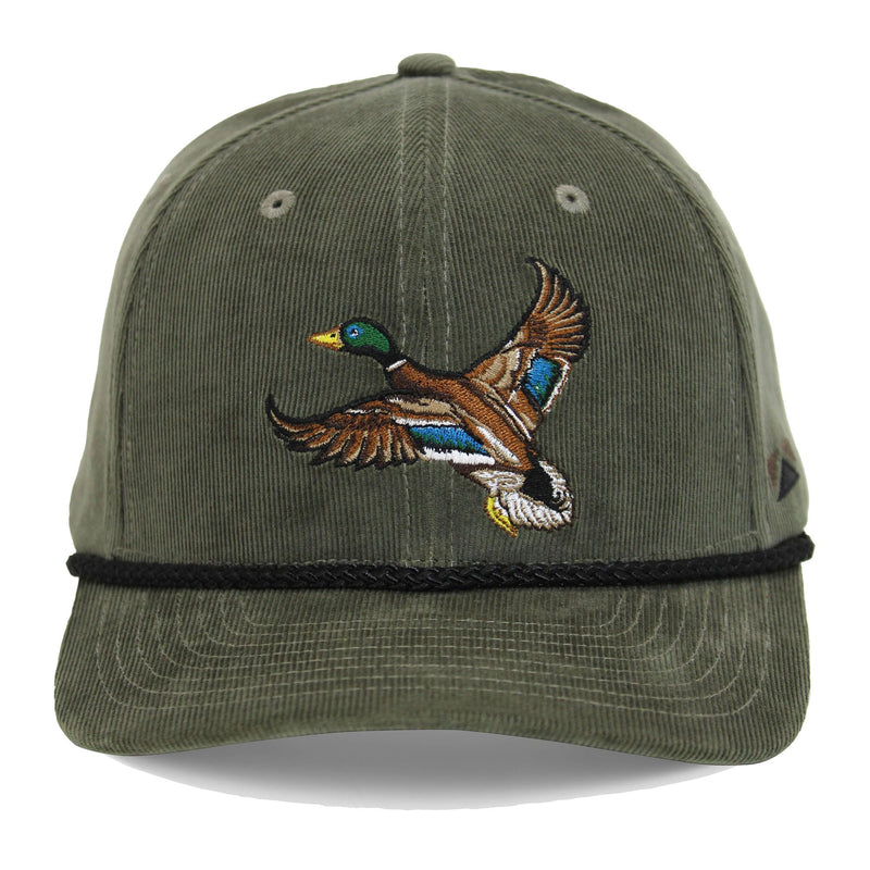 Paramount Outdoors Corduroy Hat Comfort Snapback Retro Waterfowl Snow Goose Hunting Cap (White Corduroy- OSFA)