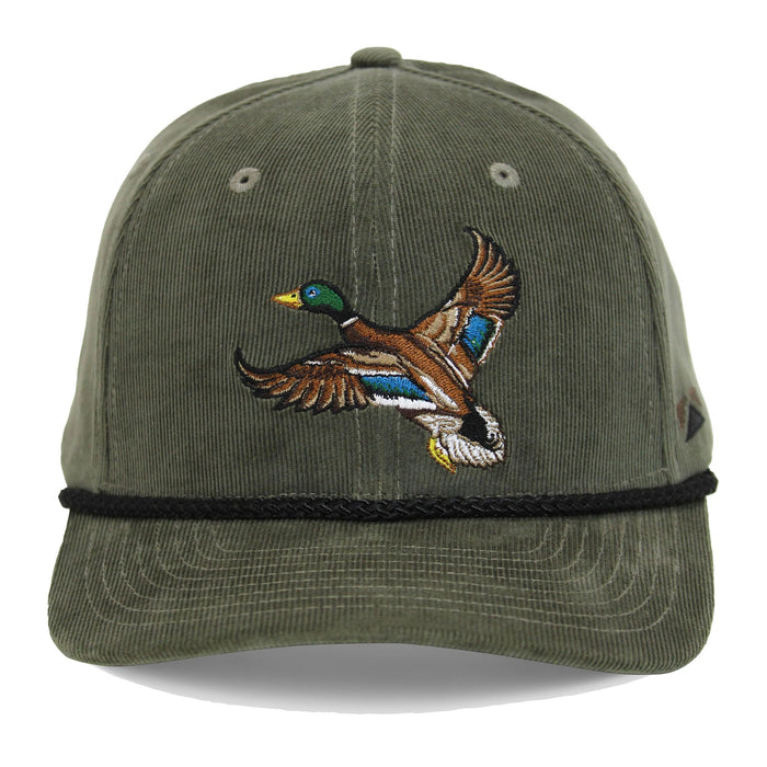 Paramount Outdoors Corduroy Hat Comfort Snapback Retro Waterfowl Snow Goose Hunting Cap (White Corduroy- OSFA)
