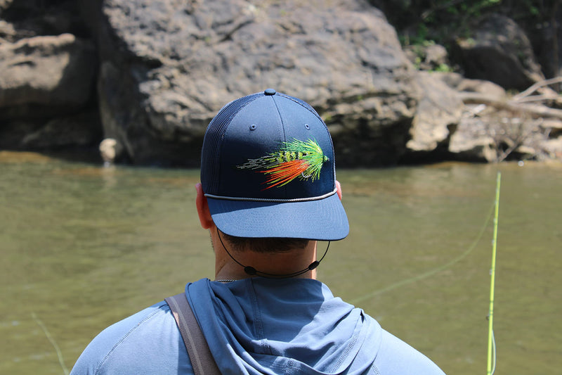 Paramount Outdoors Hat 5-Panel Throwback Fly Fishing Trucker hat with Quick Dry Fabric and Stretch Comfort Snapback