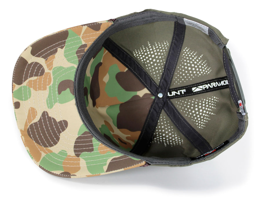 Paramount Outdoors Hat 5-Panel Throwback Fly Fishing Trucker hat with Quick Dry Fabric and Stretch Comfort Snapback