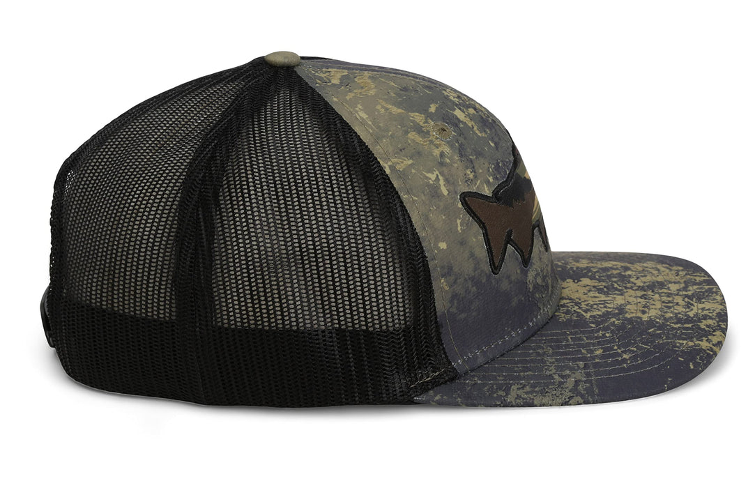 Paramount Outdoors Sunset Fish Silhouetee Performance Trucker Hat Mountain Fishing Rope Cap (Slate - OSFA)