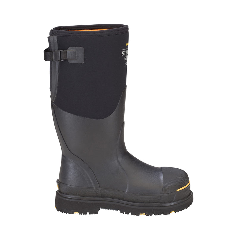 Dryshod Mens Steel-Toe Gusset Work Safety Boots | Waterproof | Slip Resistant | Rubber | Black | Size 10