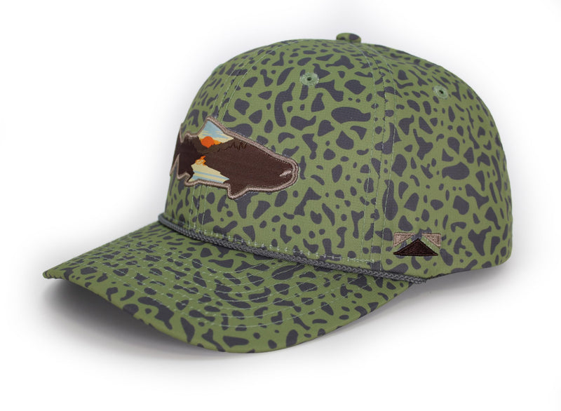 Paramount Outdoors Sunset Fish Silhouetee Performance Trucker Hat Mountain Fishing Rope Cap (Slate - OSFA)