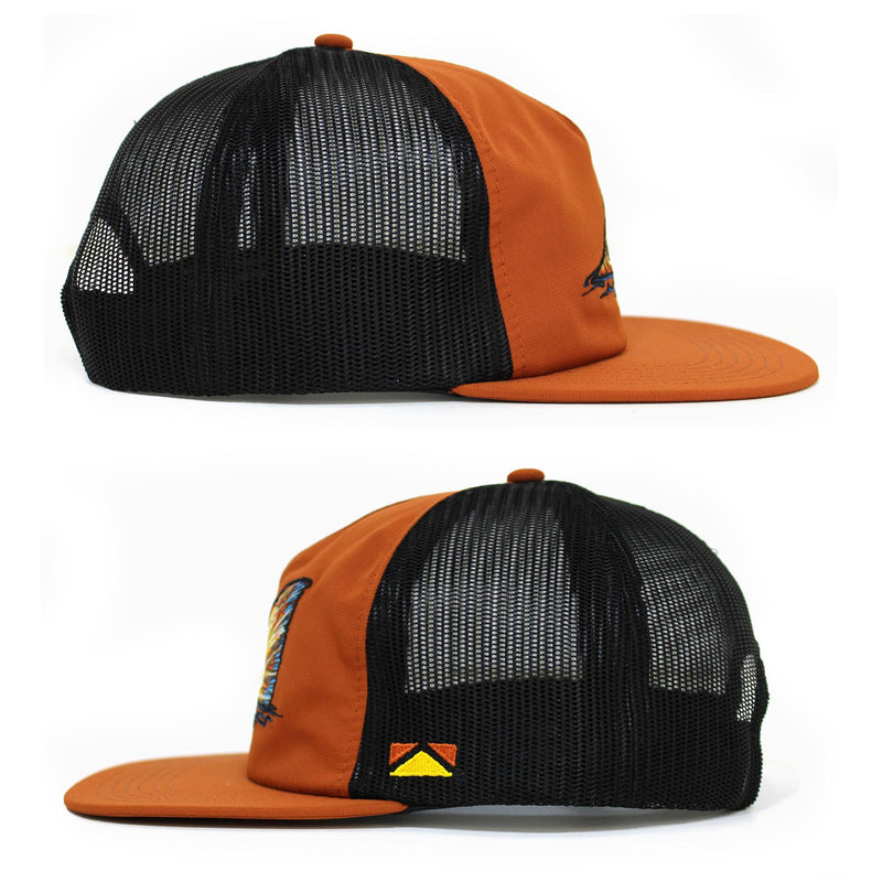 Paramount Outdoors Hat 5-Panel Throwback Fly Fishing Trucker hat with Quick Dry Fabric and Stretch Comfort Snapback
