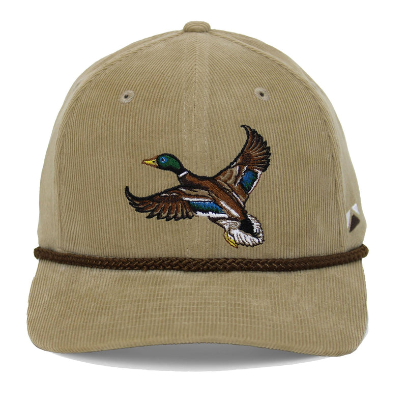 Paramount Outdoors Corduroy Hat Comfort Snapback Retro Waterfowl Snow Goose Hunting Cap (White Corduroy- OSFA)
