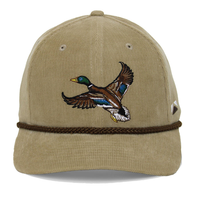 Paramount Outdoors Corduroy Hat Comfort Snapback Retro Waterfowl Snow Goose Hunting Cap (White Corduroy- OSFA)