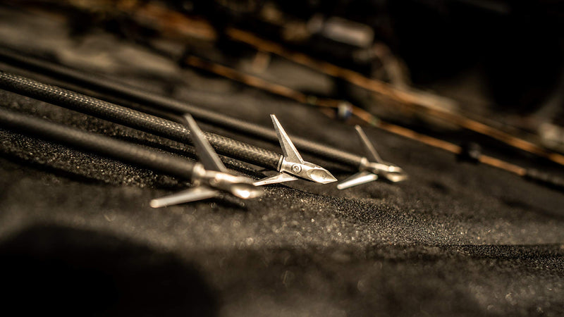 Ramcat Crossbow Broadheads | 3 Pack | 100 Grain Screw-In Cross Bow Hydroschok-X Pivoting Broadhead, Cross Bow Arrow Heads, Bow Hunting Accessories, 0.032”, Stainless Steel, Silver, Model: RAM100CB