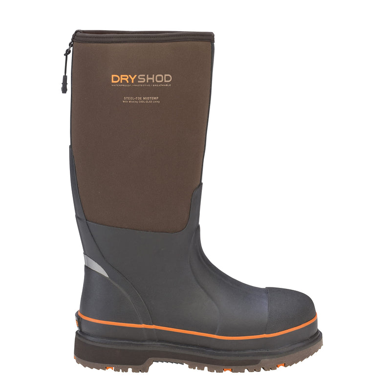 Dryshod Mens Slip Resistant Steel-Toe Work Safety Shoes |Waterproof | Rubber | Black | Size 10