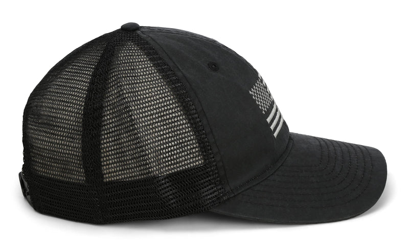 Paramount Outdoors Waxed Cloth American Flag Cap American Fit US Flag Cap Fits Head Size MD - 2X (Brown)