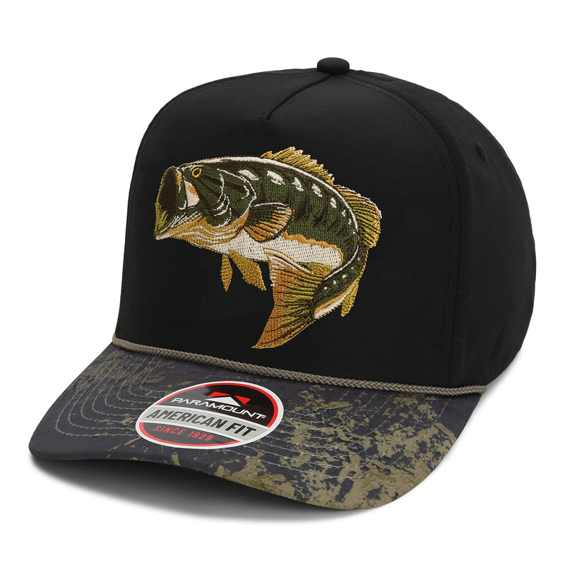 Paramount Outdoors Hat 5-Panel Throwback Fly Fishing Trucker hat with Quick Dry Fabric and Stretch Comfort Snapback