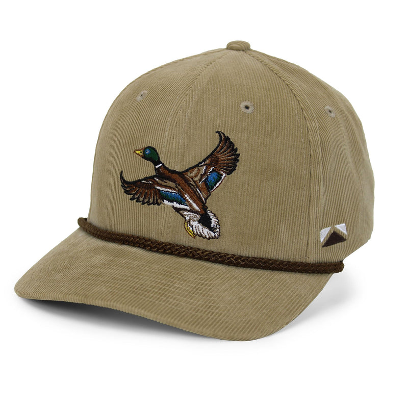 Paramount Outdoors Corduroy Hat Comfort Snapback Retro Waterfowl Snow Goose Hunting Cap (White Corduroy- OSFA)