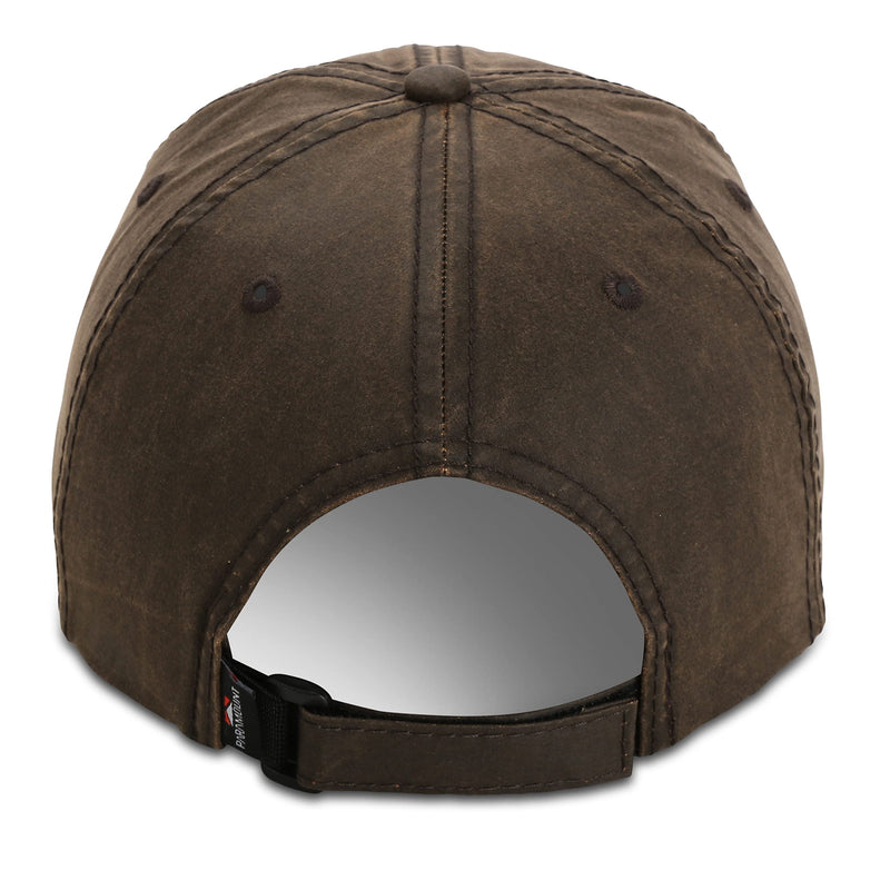 Paramount Outdoors Waxed Cloth American Flag Cap American Fit US Flag Cap Fits Head Size MD - 2X (Brown)