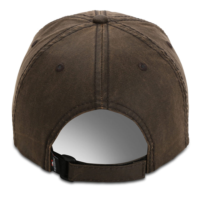 Paramount Outdoors Waxed Cloth American Flag Cap American Fit US Flag Cap Fits Head Size MD - 2X (Brown)