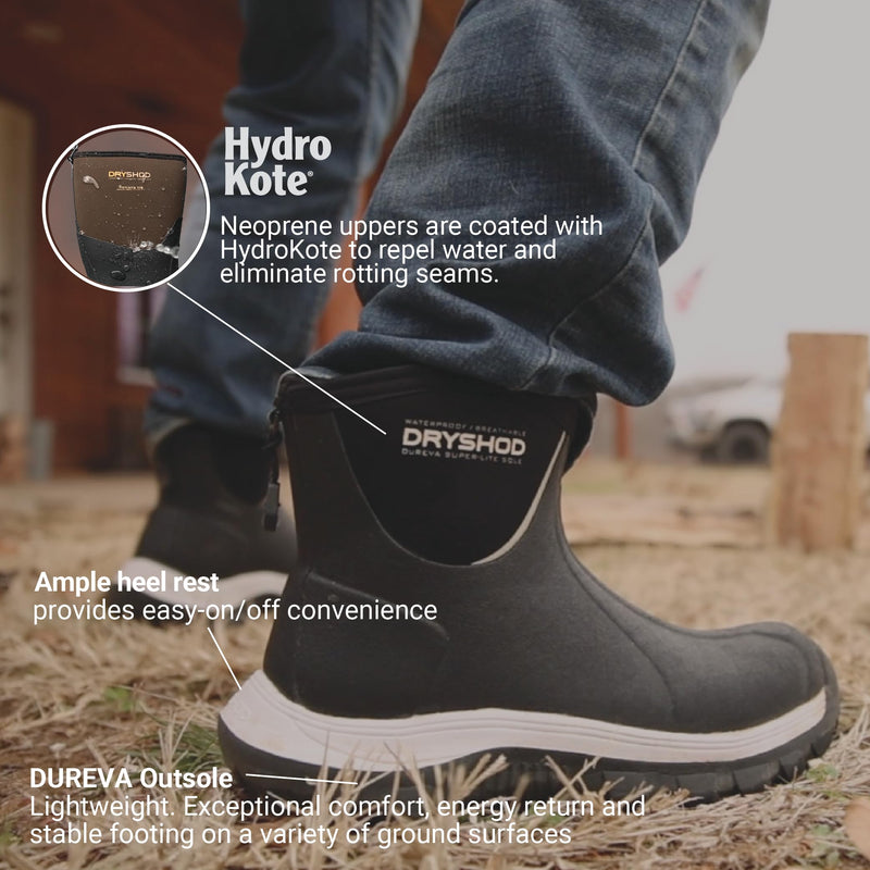 Dryshod Evalusion Lightweight Men's Ankle Boots | Waterproof | Rubber | Comfortable | Brown | Size 10